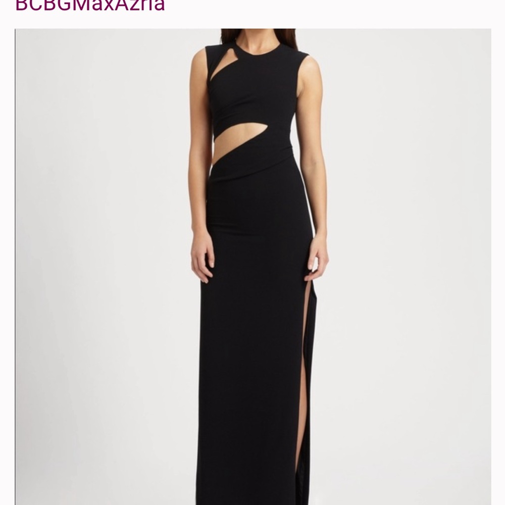 ✨ BCBG MAXZAZRIA BLACK CUTOUT LONG MAXI PROM FORMAL DRESS GOWN SZ 2